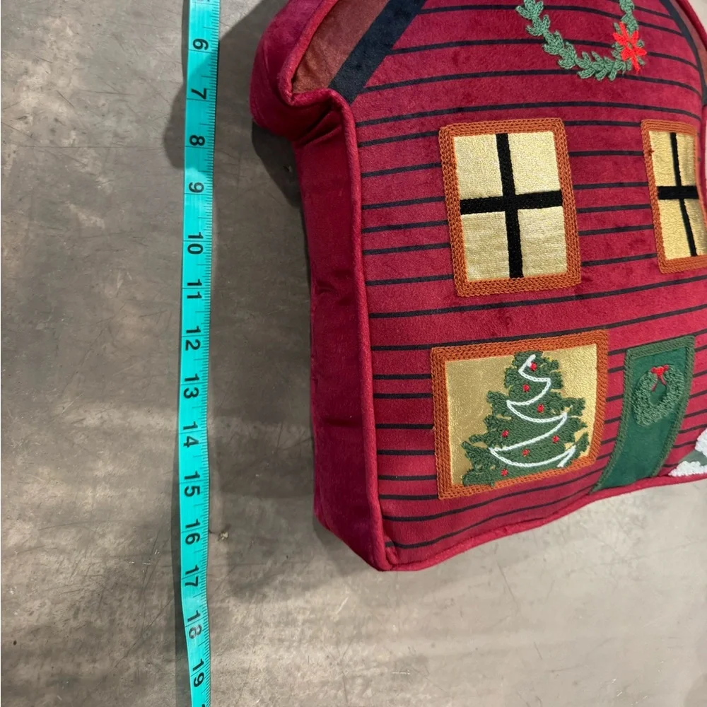 Hallmarks Red and Green Holiday House Pillow- cute cozy, fun and festive! 🎄